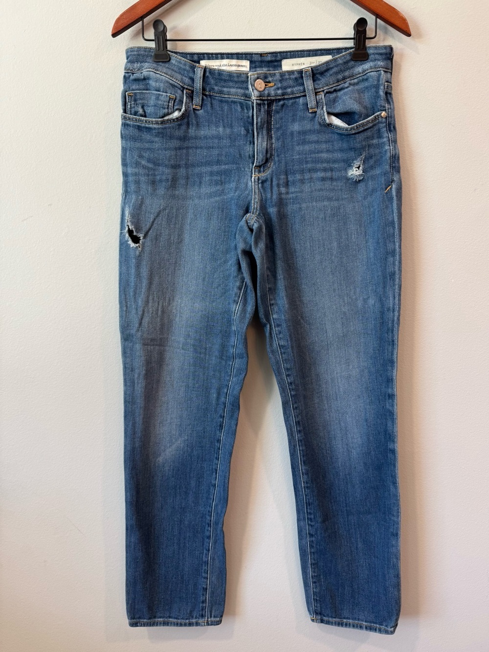 Pilcro and the Letterpress Blue Distressed Jeans Sz 27